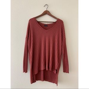 Urban Outfitters Harper Vneck Ribbed Oversized Top